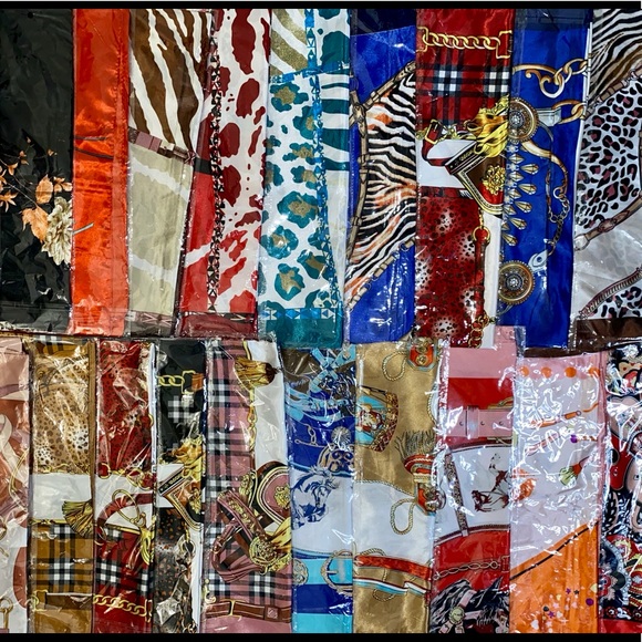 Stylish Large Silk Head Scarf - Picture 6 of 6